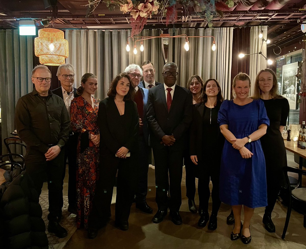 Isabellacaesaro's tweet photo. Dr @DenisMukwege is finally with us and we could not be prouder! Together we highlighted the ongoing stressing needs in eastern DRC but we also celebrated the Power of Women and global export of the unique survivor-centered approach. @NobelMuseum @VolanteForlag @AteaSverige https://t.co/hZH5hLaLEY