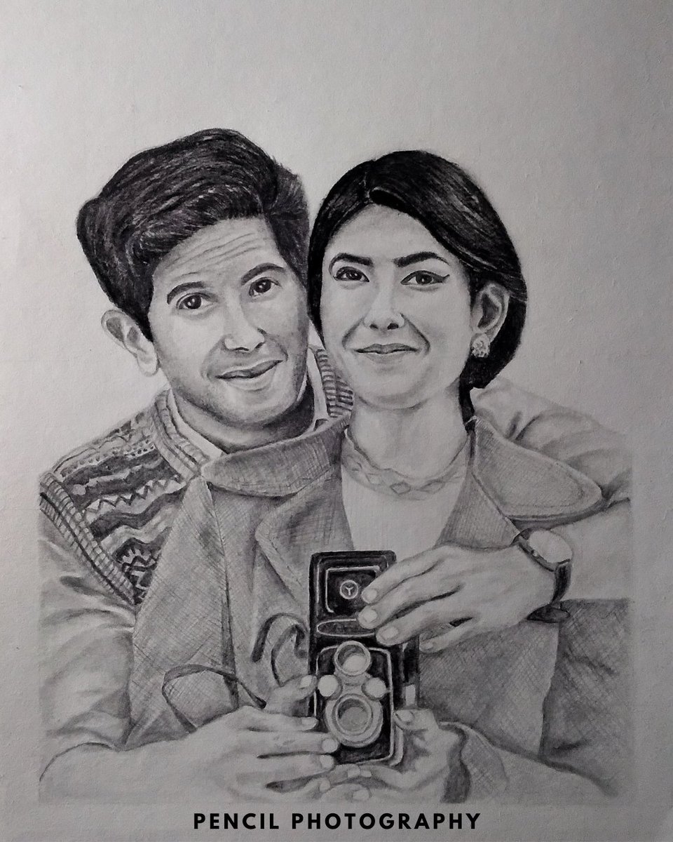 SagithyanV's tweet photo. Sita ramam 
#1startof2023 #SitaRamam #Pencildrawing #pencilart #loveart #love #couples https://t.co/lD0oo9V3dx