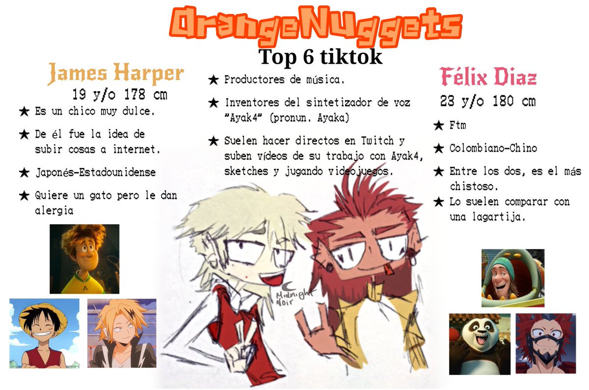 MidnightN0ir's tweet photo. #BoundForFame
(1/2)
Quise hacer algo más elaborado, pero tenía bloqueo a la hora de hacer esta ficha aaaa
Les presento a mis nenes https://t.co/jiWHCxmzTL