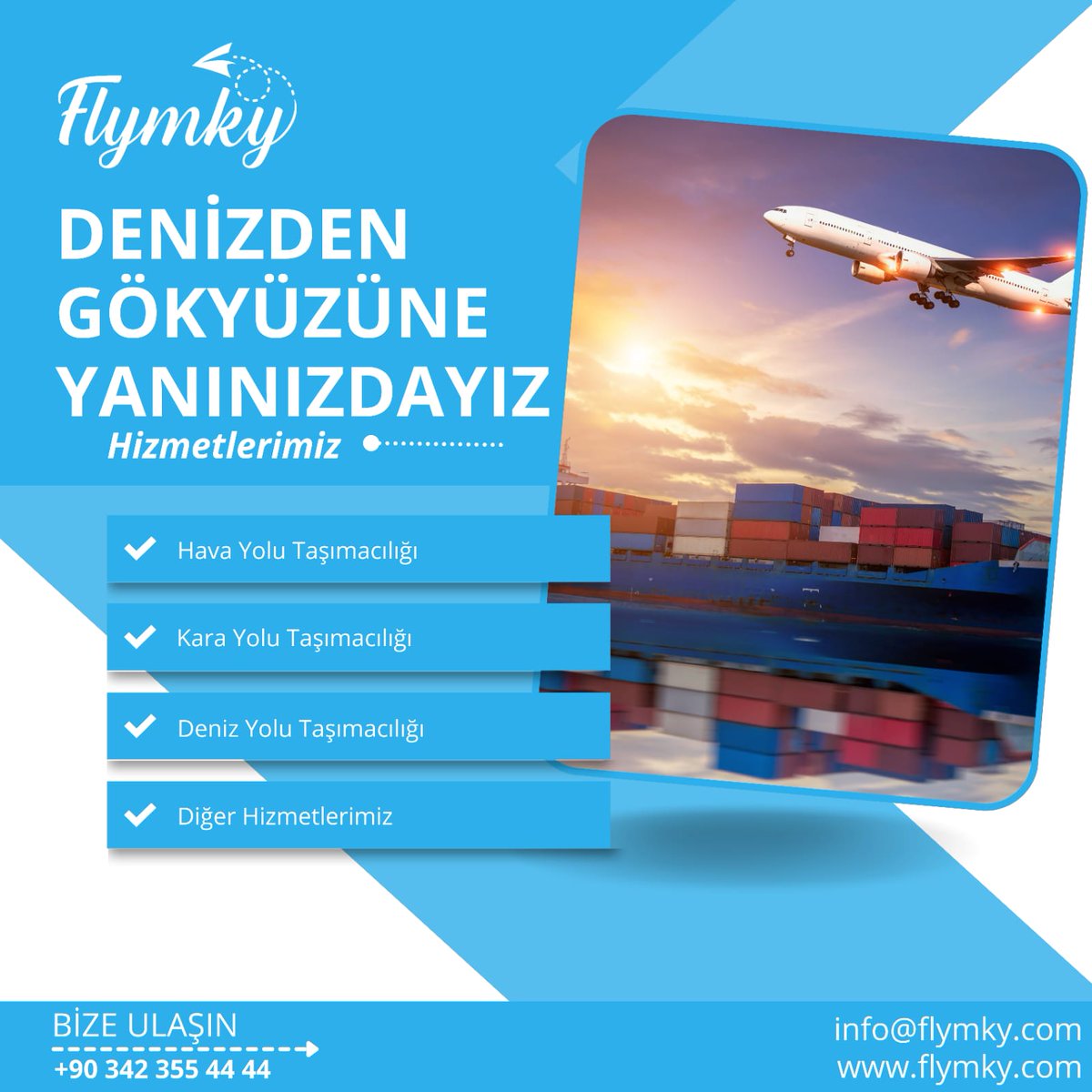 Uluslararası taşımacılık bizimle daha kolay! #flymky ✈️