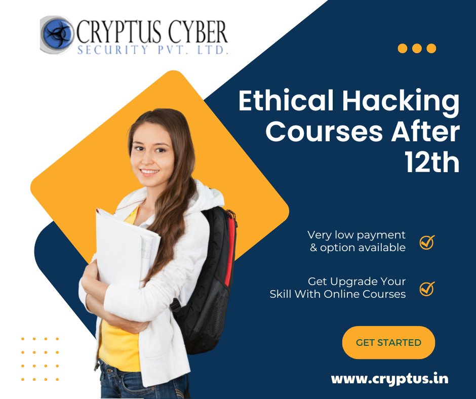 cryptushack's tweet photo. #Cryptus
Get training in cyber security and place yourself in good companies through the Cryptus Certified Ethical Hacker course. Tied up with several Government Organizations for Training and Consultancy for placement services
#ethicalhacking #ethicalhackingafter12th https://t.co/hZ5BbWFeU8