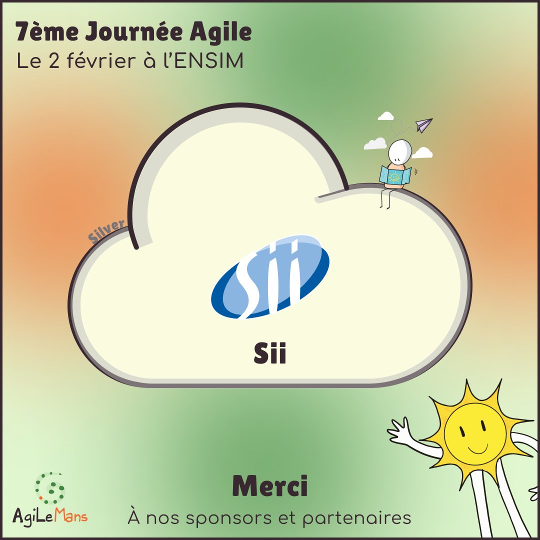 AgiLeMans (@agilemans) on Twitter photo Merci à <a href="/GroupeSII/">Groupe SII</a> d'être parmi nos sponsors Silver cette année !
Vous aussi vous souhaitez nous soutenir ? N'hésitez pas à nous contacter sur contact@agilemans.org
Il reste encore quelques places sur la billetterie billetweb.fr/7e-journee-agi… Merci à <a href="/GroupeSII/">Groupe SII</a> d'être parmi nos sponsors Silver cette année !
Vous aussi vous souhaitez nous soutenir ? N'hésitez pas à nous contacter sur contact@agilemans.org
Il reste encore quelques places sur la billetterie billetweb.fr/7e-journee-agi…