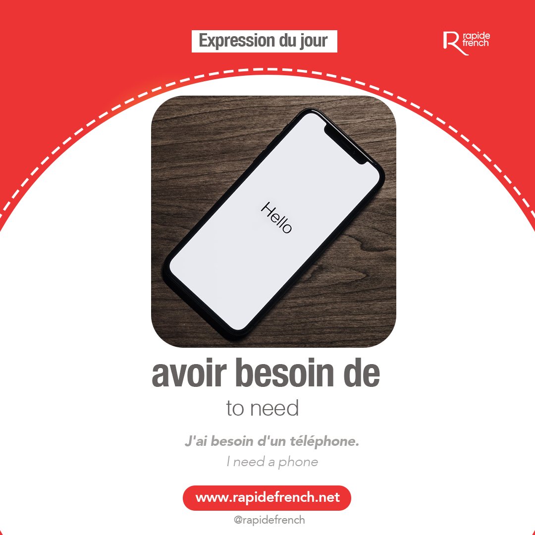 rapide_french's tweet image. Random person on Google: How to express a need in french...
Rapide French:To the rescue right away😉

"Avoir besoin de..."
To need something...

#frenchexpressions #rapidefrench
#secondlanguage