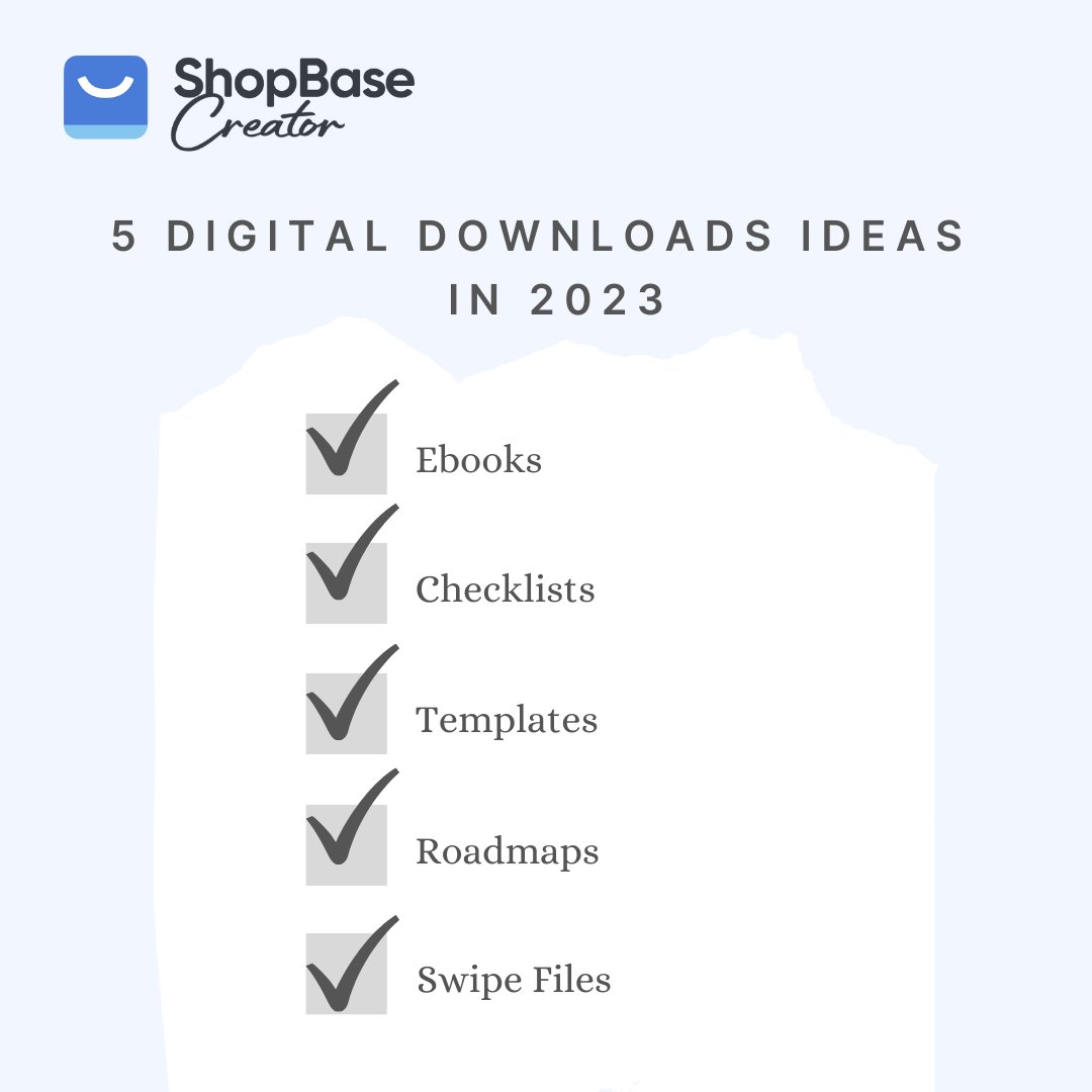 ShopBaseCreator's tweet photo. 5 Digital Downloads Ideas in 2023 🤩
#buildinginpublic #contentcreators #shopbasecreator #onlinebusiness #digitaldownload #ebooks #checklists #templates #roadmaps #swipefiles https://t.co/ULosOBHoi0