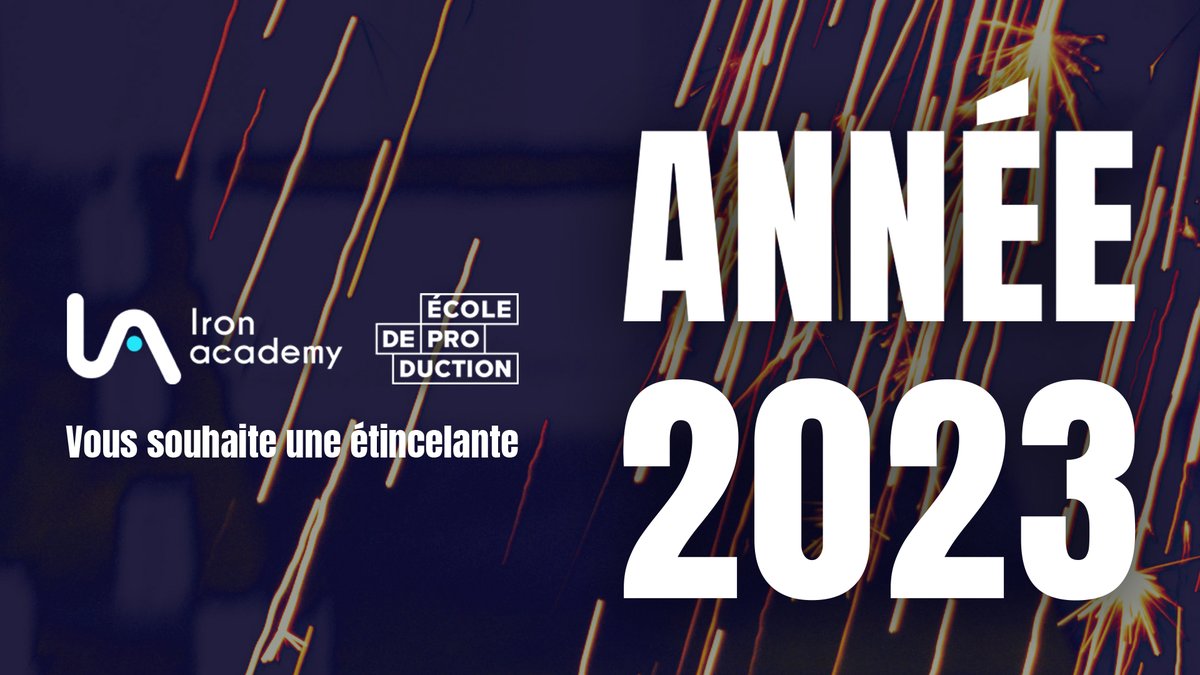 Bonjour à tous et toutes !

Toute l'équipe de l'Iron Academy vous présente ses meilleurs vœux pour cette nouvelle année avec sa carte toute fraîchement conçue ! Bonheur, joie, santé et... RÉUSSITE pour nos jeunes et toutes les #écoledeproduction ! Belle semaine à vous !