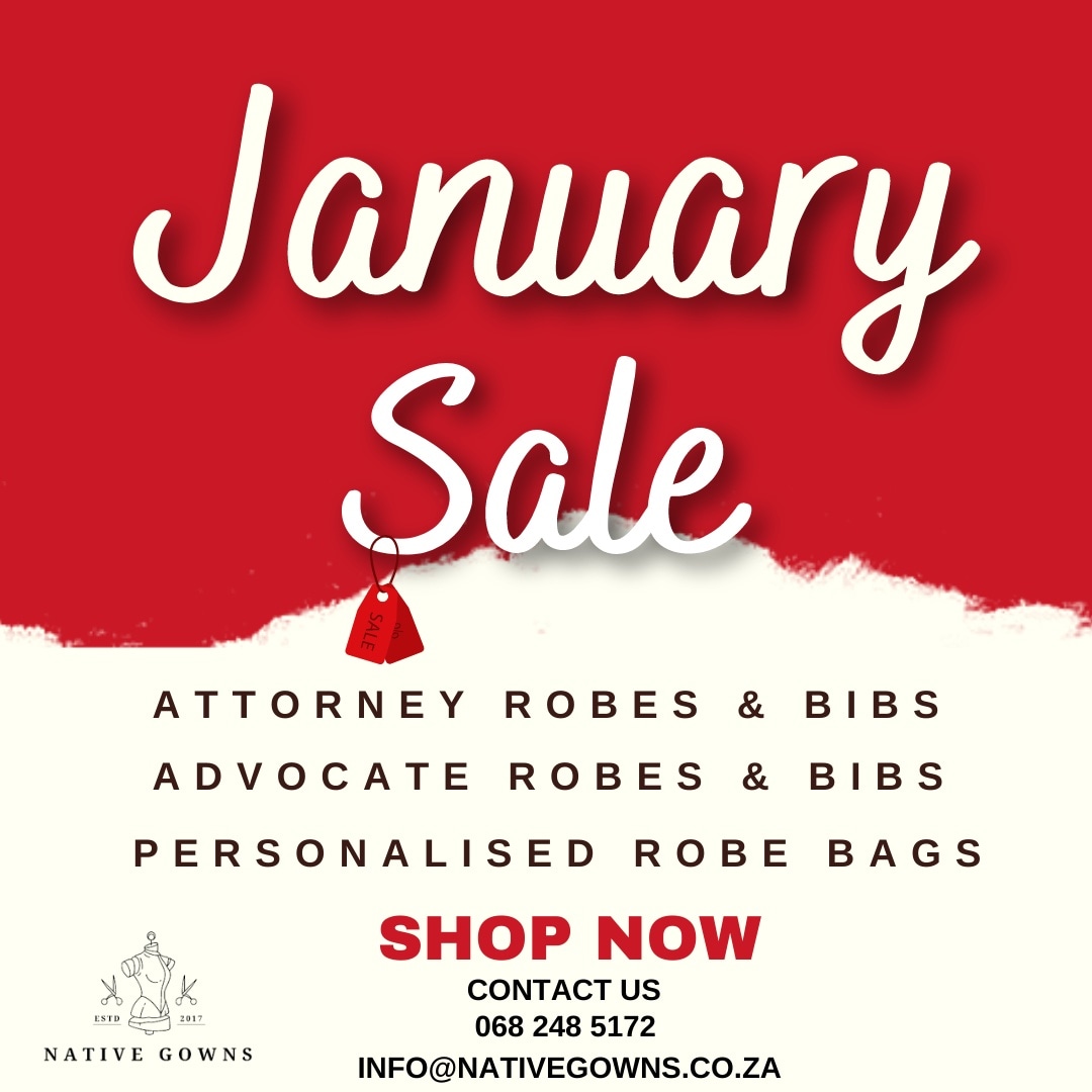 NGowns's tweet photo. We are stepping into the new year with a BANG! 

Make sure you look the part. 

We are offering promo prices on: 

ATTORNEY ROBES: R1500 

ADVOCATE ROBES: R1500 

PERSONALISED BAGS FROM: R1600 

Place your order NOW: 

📞 068 248 5172
📧 Info@nativegowns.co.za https://t.co/aKqUZ24Alb