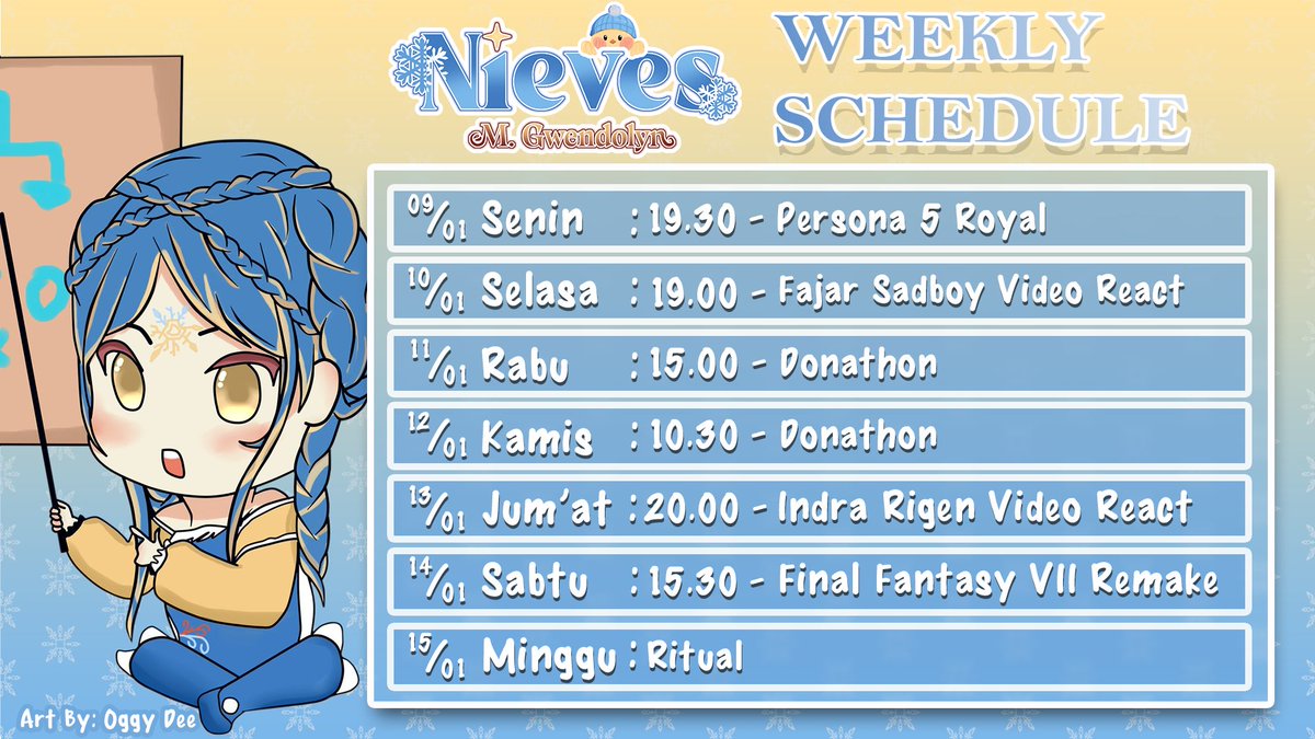 Wendymissja's tweet photo. [ SCHEDULE UPDATED ]
Berikut hastag menyeluruh untuk Wendy❄ :
• General : #WendyMissja
• Live Streaming : #WendyMisstream
• Art : #MissjArt
• Clip : #WendClip
• Meme/Shitpost : #WenXixi
• Horror/Mystery : #WenDevil / #MissTerry
• Story : #WenDemiurgic
• Nsfw : #WeNutz https://t.co/QfshhQJ0FU