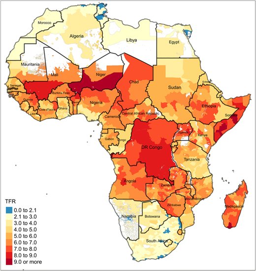 PhoebeIshak's tweet photo. Why Africa’s total fertility rate (TFR) shows greater variation at the subnational level? As shown in the below plot from @whyvert, the highest fertility zones are depicted within certain provinces. 

Based on @DHSprogram on 27 countries &amp; > 70,000 women, here are some thoughts: https://t.co/tC57QDek4B