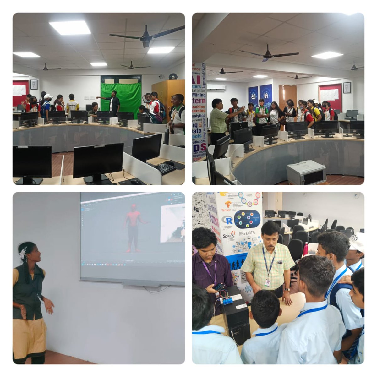 KCGtechnology's tweet photo. A few glimpses of the Fun with IoT and Dance Like a Robot workshops conducted as part of KCG Engenius '23 on 7th January, 2023. The visiting school students were excited to learn more about these emerging technologies from our staff and students.
#KCGcollege #KCG25 https://t.co/TCF1AEgE45