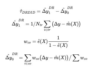 MatheusFacure's tweet photo. Here is a very simple python implementation of Doubly-Robust DID, by Sant'Anna and Zhao. It helped me understand the paper, but also showed me how to view DID through the lens of delta outcomes. Hope someone else finds it useful. 
https://t.co/AnvN50O747 https://t.co/svYrDF9klH