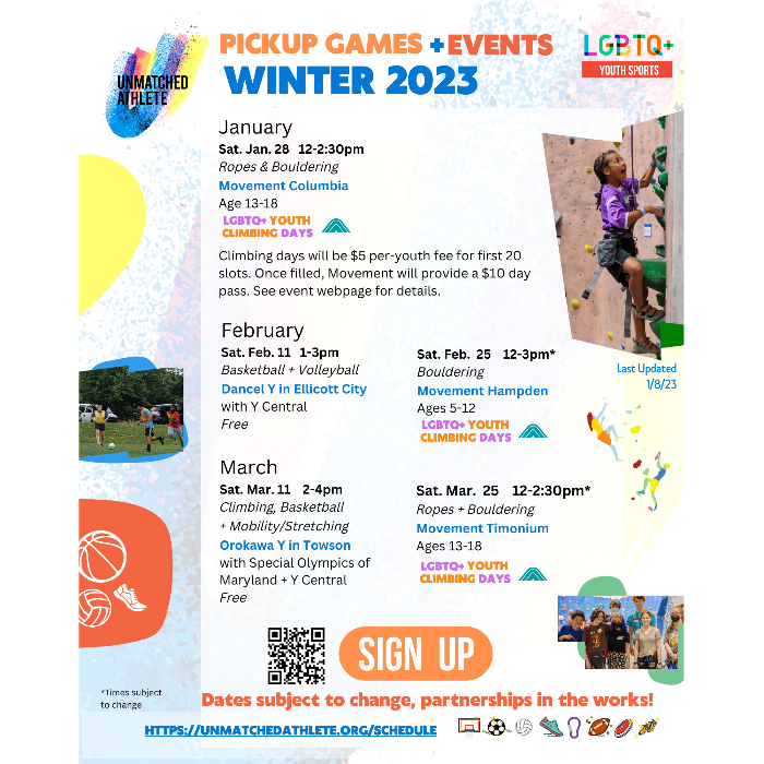 UnmatchedAthl's tweet photo. Updated Flier! Pickup Games + Climbing Days This Quarter - https://t.co/EP9mmmwjqK https://t.co/9Qhbk8nOuv