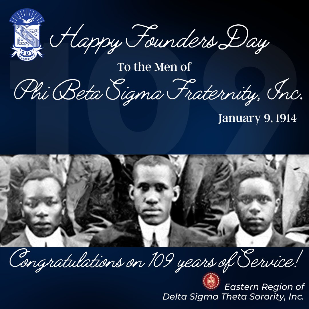 easternregdst's tweet photo. Happy Founders Day to the men of Phi Beta Sigma Fraternity, Incorporated. Congratulations on 109 years of Service. https://t.co/qW77G4fv52