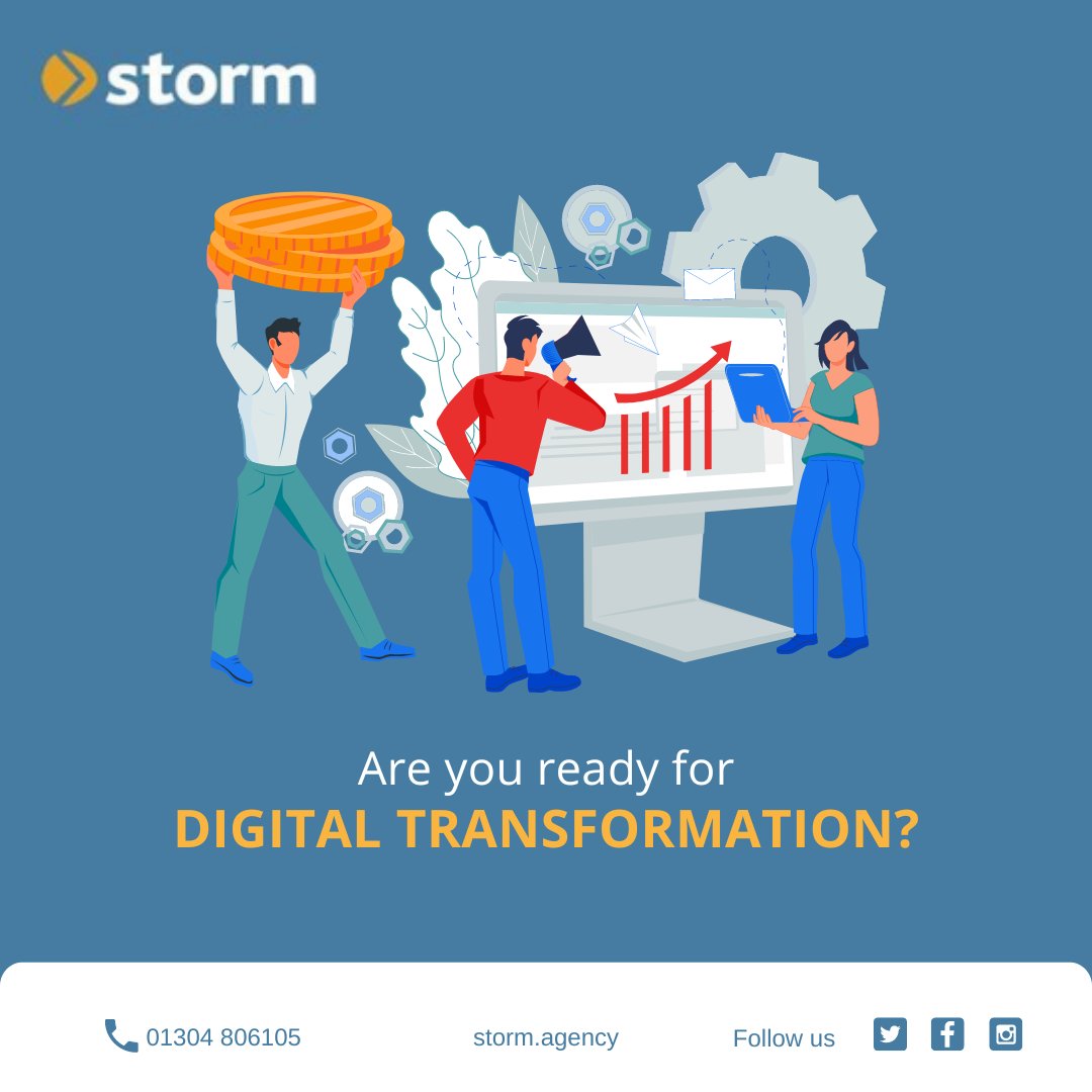 storm_agency's tweet photo. Digital transformation is a pressing need for all businesses. It's essential to embrace technology and integrate it into your business for fundamental growth.

Deliver value to your customers, and start your digital transformation with Storm.

#kent #stormagency #digitalmarketing https://t.co/mitBktUBjK