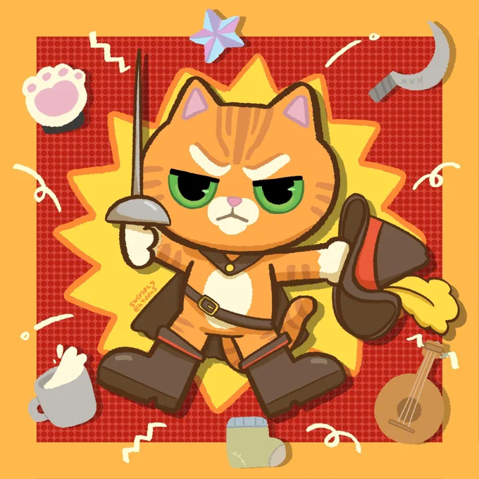 PUSS IN BOOTSไปดู #pussinbootsthelastwish มา มันแบบสุดเท่มากๆ สนุกมากเลยภาพสวยไปหมด จังหวะฉึบฉับๆ ดุดันไม่เกรงใจใครเลยล่ะ!#pussinboots  #dreamworksanimation #procreate #procreateart #cuteillustration #h7ddnsartwork 