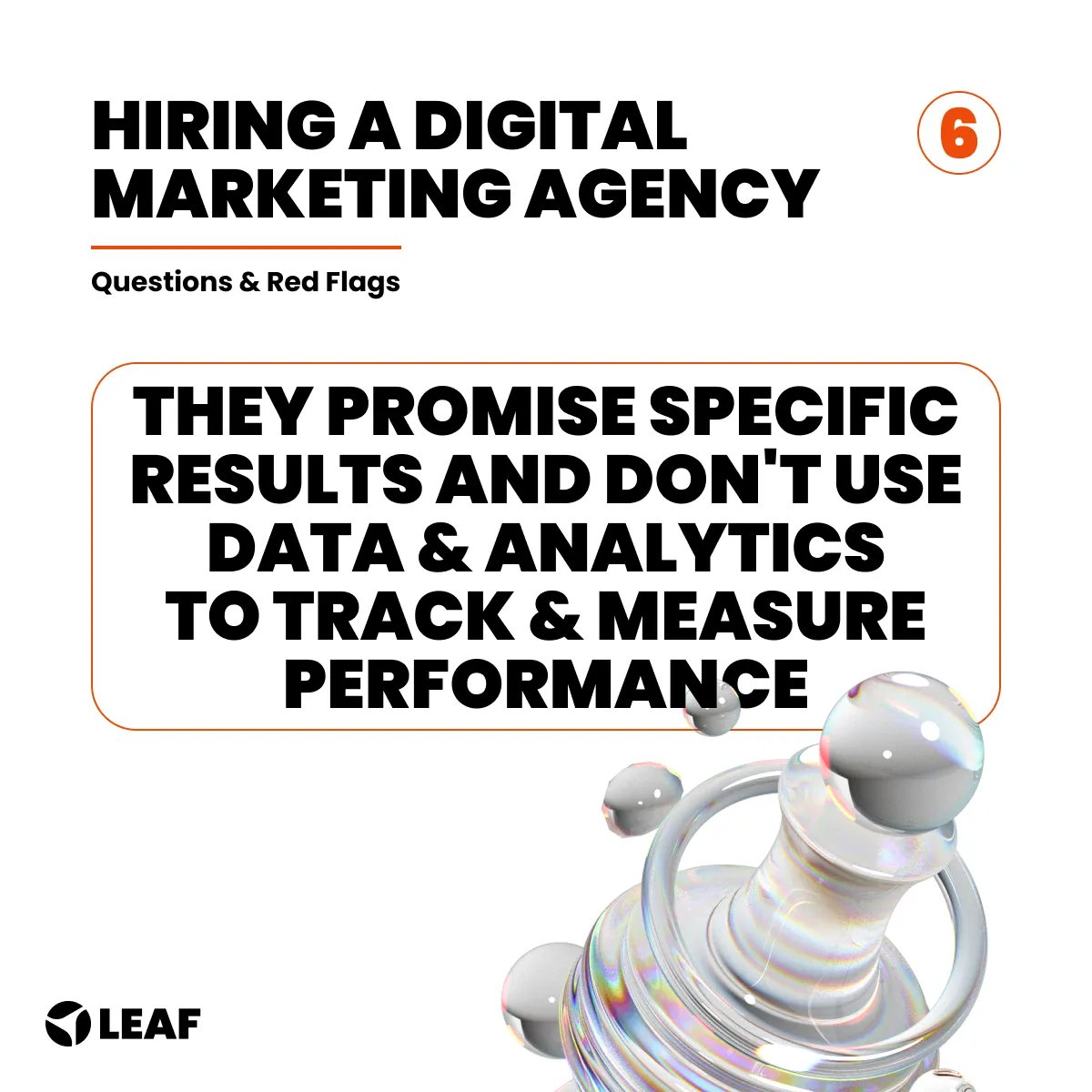 Run for the hills if the digital marketing agency guarantees you specific results like 10X ROAS, especially within a short amount of time.

This is usually a ploy to get you stuck in a contract.

Learn why here: buff.ly/3ukFVc8