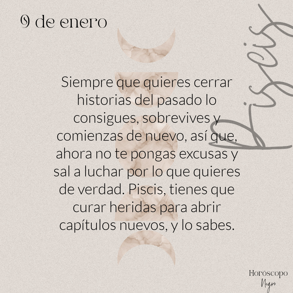 El horóscopo diario del 9 de enero para Piscis 🔮♓ #horoscoponegro #horoscopodiario