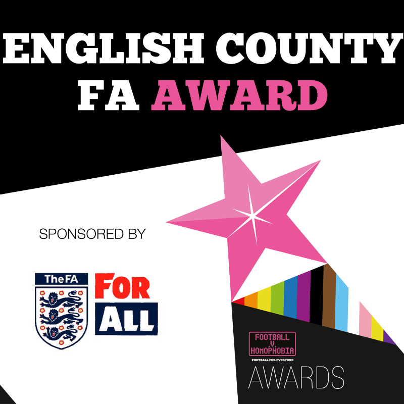 FA's tweet photo. The @FvHtweets Awards is looking for local County FAs which are proactively tackling discrimination and promoting LGBTIQ+ inclusion in their region.

Find out how you can nominate your local County FA: