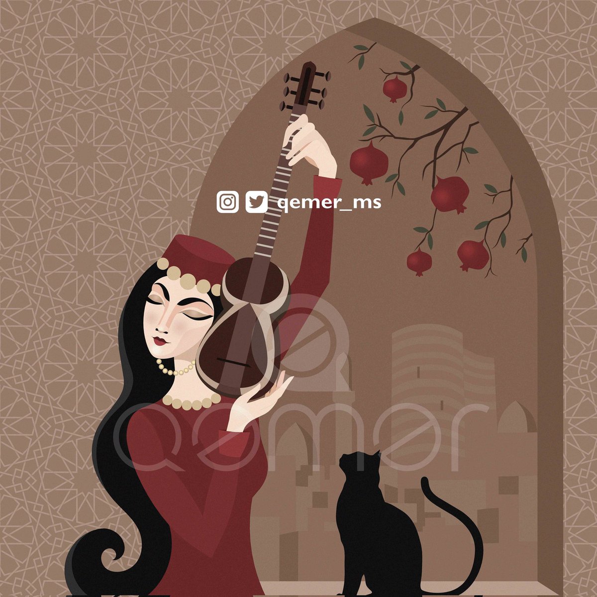 qemer_ms's tweet photo. #Karabakh #Azerbaijan #pomegranate #tar #Азербайджан #Карабах #illustration #illustrationartist #Baku https://t.co/Jons1NcyRq