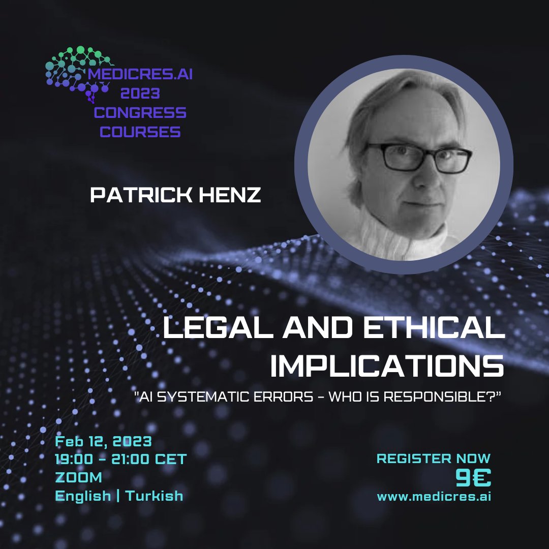 MedicReS's tweet photo. We are happy to share our #MedicReS #AI 2023 Course programs with you.
Registration:
https://t.co/Ize3MEV2VO
#MEDICRESAI2023 #SyntheticData #ClinicalTrial #Ethics #EthicsinAI #Metaverse #Blockchain #Nursing #Robotic #Pyhton #EthicalImplication #SystematicError
@Patrick_Henz https://t.co/MzUmZd1PaT