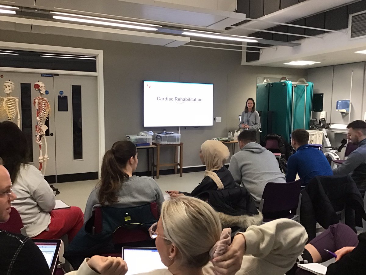 AliceFranklinTU's tweet photo. Great lecture and practical covering cardiac rehabilitation delivered today by @CaraJordan95 for our MSc Physiotherapy students @TeesUniSHLS https://t.co/ufIQLjcKU6