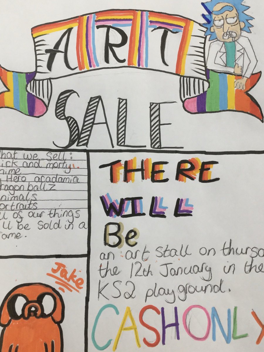 We are pleased to promote the Year 6 independently formed Young Artists group. They will be setting up their stall in the KS 2 playground to sell their work. Please feel free to admire and support their entrepreneurial spirit. Many thanks.