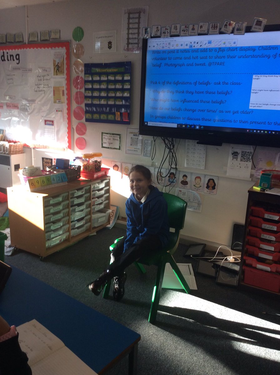 TPAYear4CB's tweet photo. Discussing where we get our beliefs from in RE today. Hot seating to share our personal beliefs then debating where these come from. @DeltaTheParks #TPAOracy #TPARE https://t.co/cjrCIxrzkq