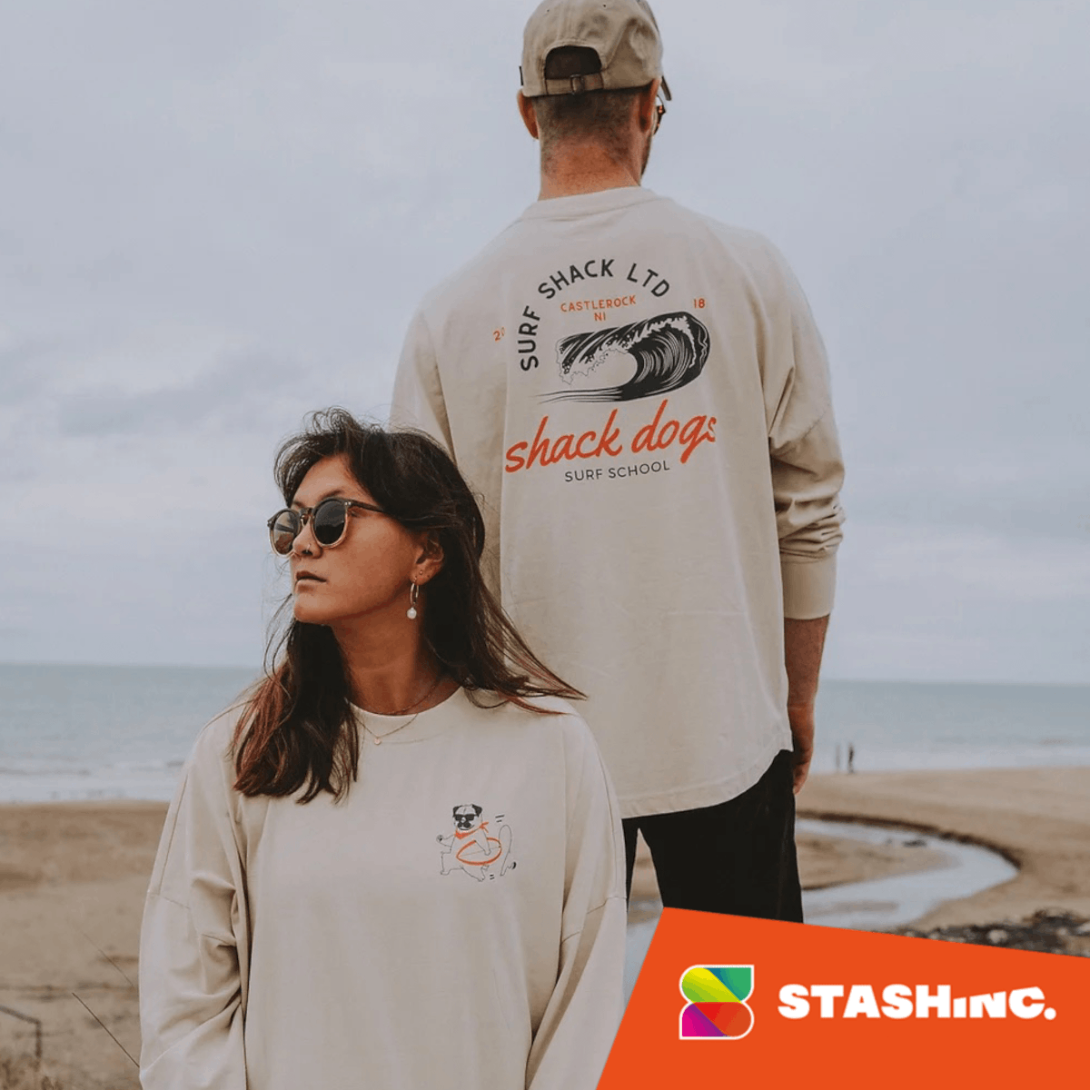 stashinc_'s tweet photo. One of our favourite projects to work on last year was the creation of the 'Shack Dogs Oversized Sweatshirt' for Surfshack Castlerock! 

The guys at Surfshack always come up with amazing designs for their online store &amp; we love producing these. https://t.co/8X873E6dyr