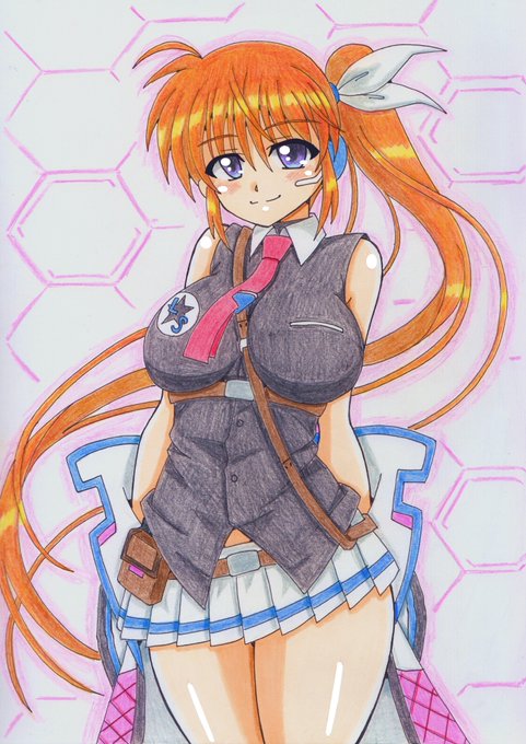 リリカルなのはでアナログお絵描きしてます～😊 
#三連休はフォロワーさんが増える 