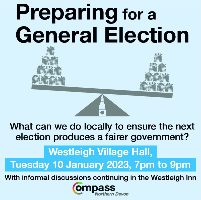 Please come to our meeting, 'Preparing for a General Election', tomorrow evening, Tuesday 10 January at 6.45. Location: Westleigh Village Hall, 3 Langmead, Westleigh EX39 4NP
#northdevon #torridge #westdevon #barnstaple #bideford