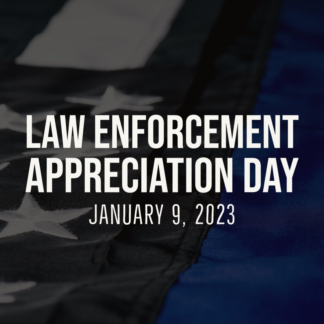 I thank God for the dedicated law enforcement officers serving day in and day out in our communities and cities across this country. Let them know today that we stand behind them and are praying for them!