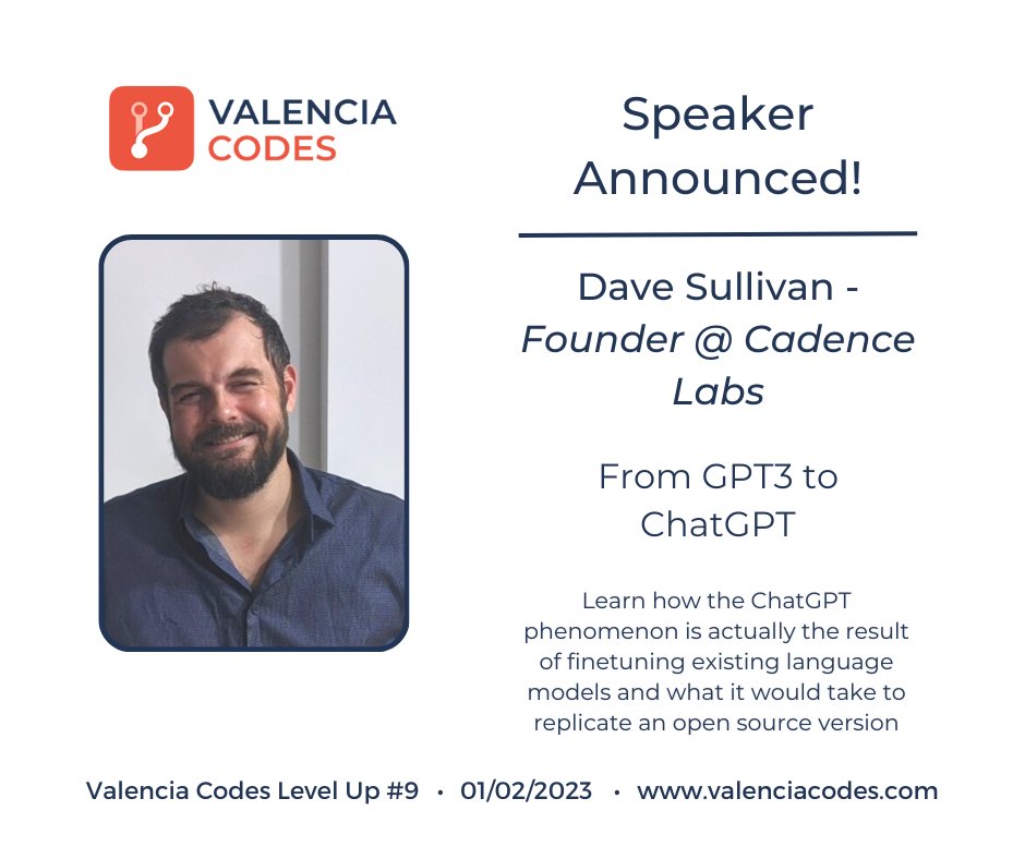 Rory McElearney (@rmcelearney) on Twitter photo Do you want to know more about how ChatGPT actually works? Join us at our next <a href="/ValenciaCodes/">Valencia Codes</a> event on Feb 1st where <a href="/_DaveSullivan/">Dave Sullivan</a>, who has been working in this field since 2013, will be going deep tinyurl.com/ytycmeej
PS if you can't make it, we post all talks on YouTube. Do you want to know more about how ChatGPT actually works? Join us at our next <a href="/ValenciaCodes/">Valencia Codes</a> event on Feb 1st where <a href="/_DaveSullivan/">Dave Sullivan</a>, who has been working in this field since 2013, will be going deep tinyurl.com/ytycmeej
PS if you can't make it, we post all talks on YouTube.