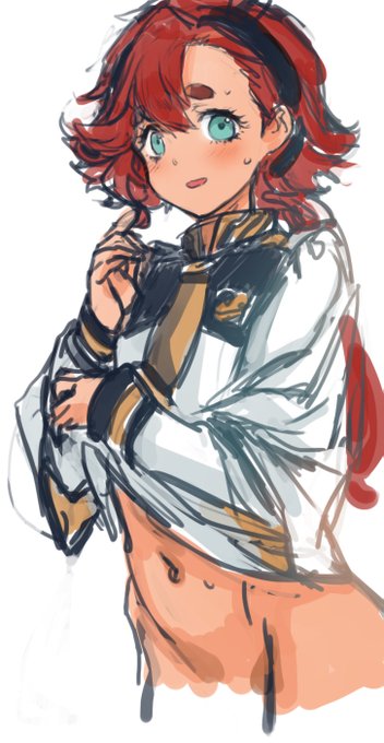 水星の魔女でタイムラインがHOTな時に私はスレッタちゃんのHOTなへその絵をアップロード🤤☺️👍💕❤️ #水星の魔女 