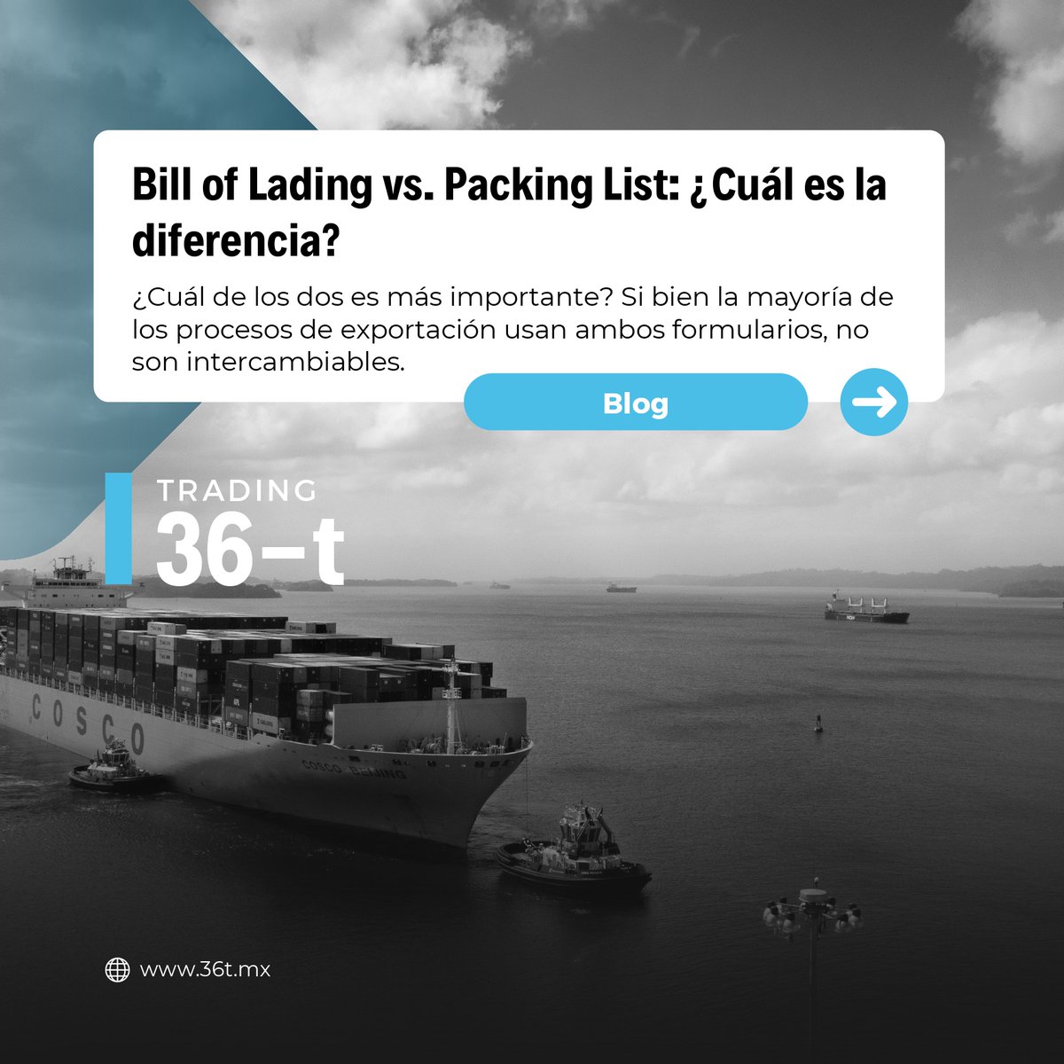 36t_group's tweet photo. 📑🚛 Bill of Lading vs. Packing List: ¿Cuál es la diferencia?
.
.
▶️ ¡Te invitamos cordialmente a que puedas acceder a este #ContenidoEspecializado completo entrando a nuestro #Blog36t!
.
https://t.co/ZuMSiFcqDp https://t.co/6H84bpNwdX