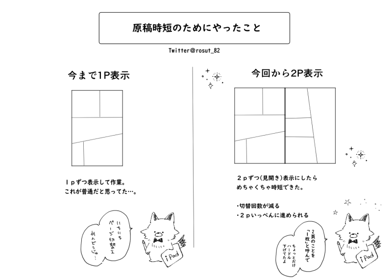今回、原稿時短のためにやったこと。
(ipad・クリスタ使用) 