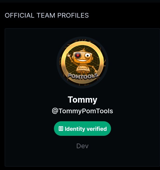 PomTools's tweet photo. KYC done! Safe tools &amp; memes! #pomtools #proofofmemes #pomchain https://t.co/fAIlz8DZad