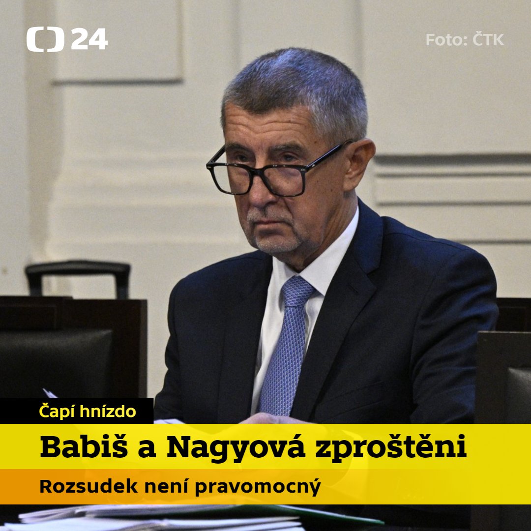 Soud zprostil obžaloby Andreje Babiše i Janu Nagyovou v kauze kolem dotace pro Čapí hnízdo.