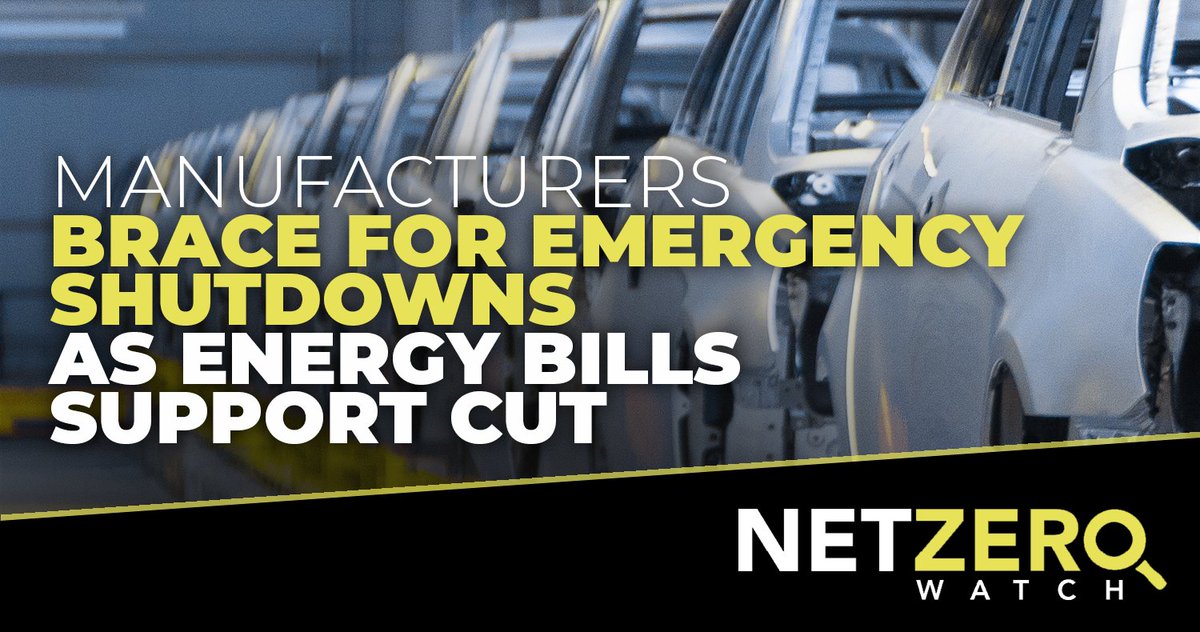 The overwhelming majority of manufacturers in the UK are bracing for emergency shutdowns as energy costs keep rising. #CostOfNetZero Read more: telegraph.co.uk/business/2023/…