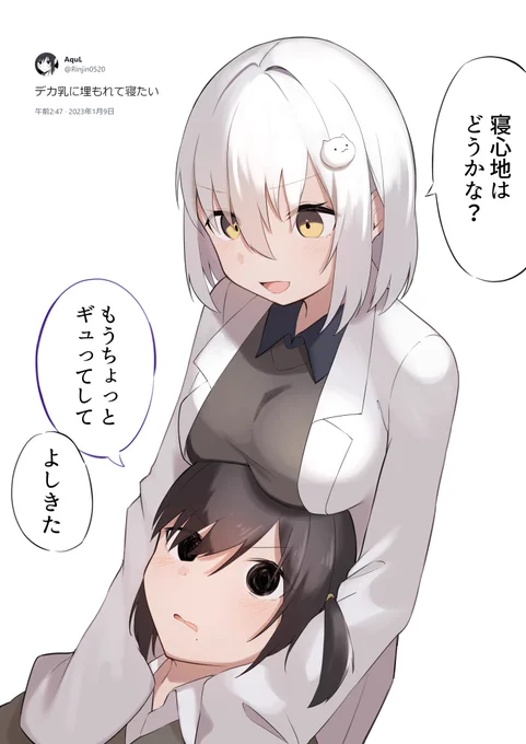 デカ乳に埋もれて寝たい 