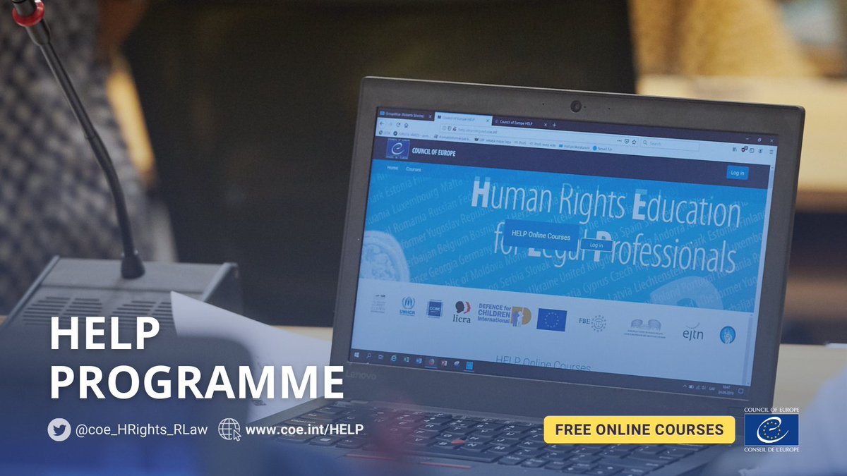 The year begins, #CoE HELP continues - free online courses for legal PROs to uphold human rights of migrants and refugees.

Asylum:go.coe.int/4CTwg
Alternative to Detention:go.coe.int/ztcQo
Asylum and HRights:go.coe.int/7zRb7
Children: go.coe.int/uM6cY