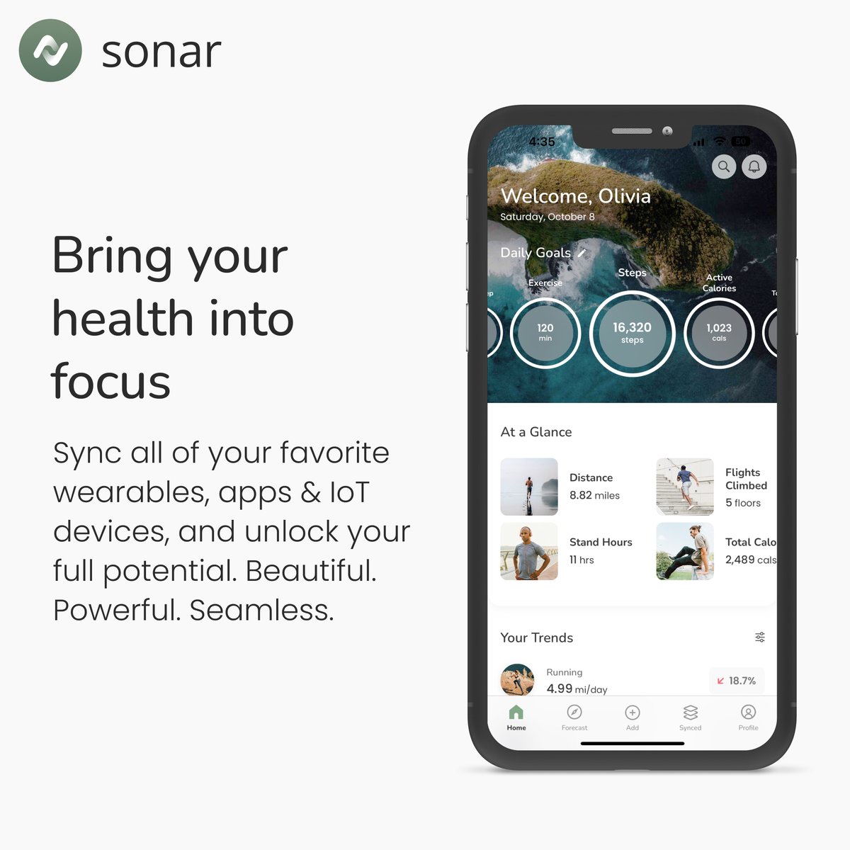 Sonar_Health's tweet photo. Introducing Sonar, a modern health experience built around you. From fitness and sleep to vitals and nutrition, unify everything that makes you unique, to discover trends and see how you compare to others

Check us out today on iOS &amp; web!

#applewatch #fitbit #garmin #oura #whoop https://t.co/9oBY9kCBeG