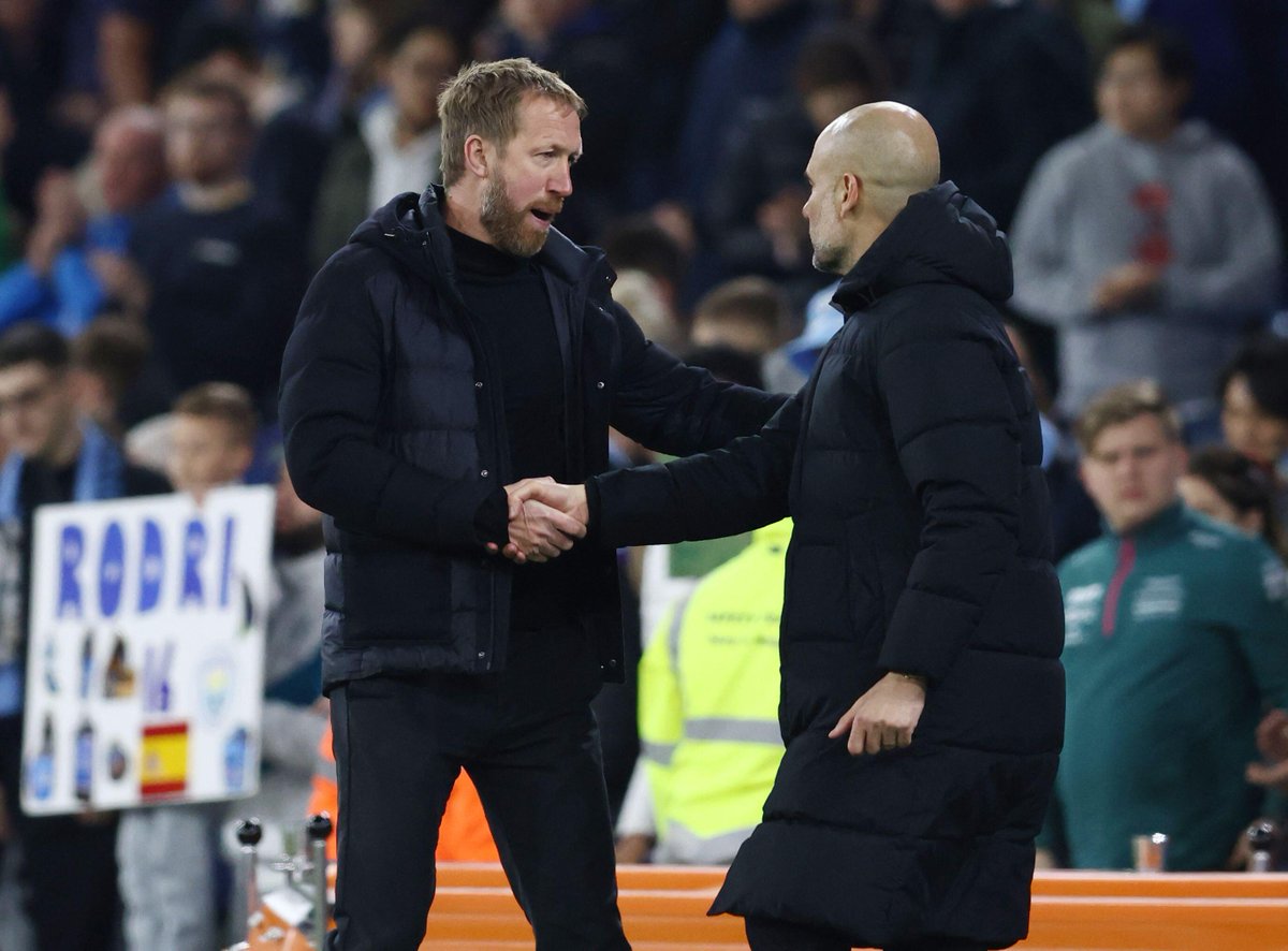 FootyAccums's tweet photo. Pep Guardiola 🗣

“I’d say to Todd Boehly, give Graham Potter time. Give him time. All the managers need time and he is right. At Barcelona, I didn't need time for two seasons because I had Messi”. https://t.co/641dOBiGfS