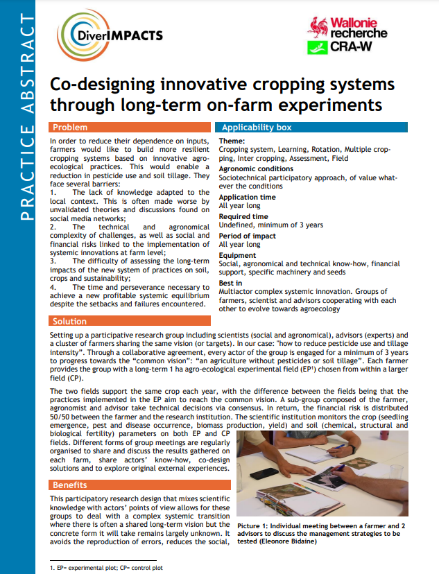 farm_knowledge's tweet photo. Co-designing innovative #croppingsystems through long-term on-farm experiments 🌱
➡️ Learn more with the latest @DiverIMPACTS Practice Abstract about mixing scientific knowledge with actors points of view for complex systemic transition 🧑‍🌾
🔗 Link to tool: https://t.co/puHh0ADYCm https://t.co/mO67WbV6fG