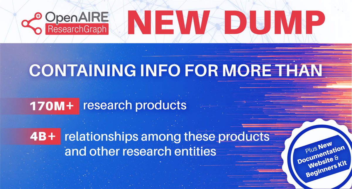 OpenAIRE_eu's tweet photo. (1/4) The new #OpenAIRE_ResearchGraph dump, @OpenAIRE_eu’s open &amp; complete map of Science and the backbone of all @OpenAIRE_eu services, has now been released! Check it out and download here: https://t.co/6OkzHLy2VL https://t.co/19oOO2CdsI