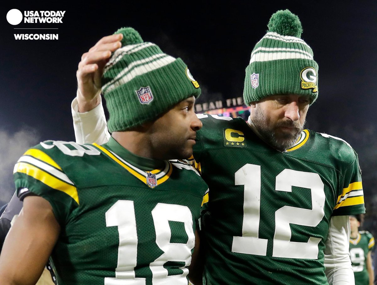 Leaving the field. What does the future hold? <a href="/AaronRodgers12/">Aaron Rodgers</a> <a href="/rcobb18/">Randall Cobb</a> #NFL <a href="/packers/">Green Bay Packers</a> #Packers #GBvsDET