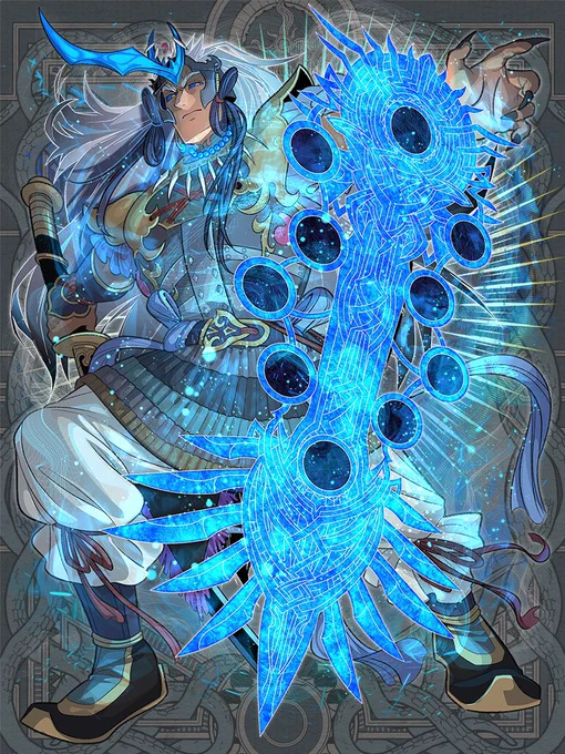 【お仕事】公開されました!公式敵の『都怒我阿羅斯等』の立ち絵をこの度担当させて頂きました。最強キャラ感、出せていますでしょうか…!?猟兵の皆様はどうぞ立ち向かっていただければ!よろしくお願いします『第六猟兵』(C)発注者様/いもーす/トミーウォーカー 