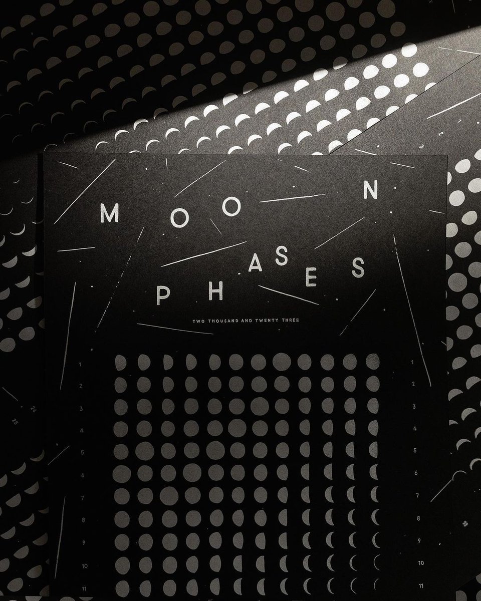 GFSmithpapers's tweet photo. G . F Smith #ExtractPapers Khaki, Shell, Mustard, and Pitch for Hand Drawn Moons screen print Moon Phase 2023 calendars. https://t.co/1GDI66TvGy