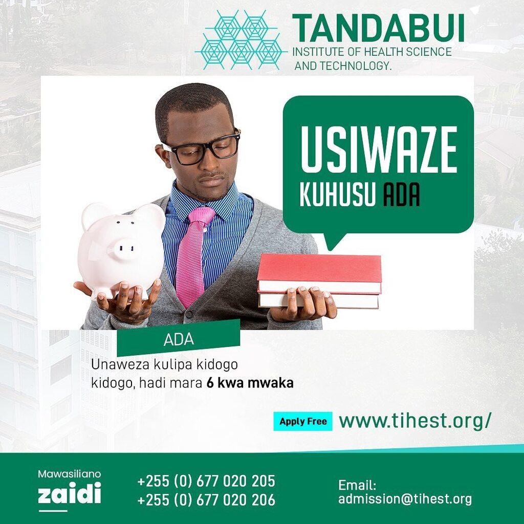 TandabuiI's tweet photo. Unaweza kulipa kidogo kidogo

.
.
.

courses we offer 
Medical Laboratory (Maabara ya Matibabu),
Clinical Medicine (Utabibu),
Pharmacy (Ufamasia),
Nursing (Uuguzi),
Health Records (Mtunza Kumbukumbu wa Afya),
Community Development (Maendeleo ya Jamii)
Social Work (Ustawi wa … https://t.co/TFJY8KPx8X
