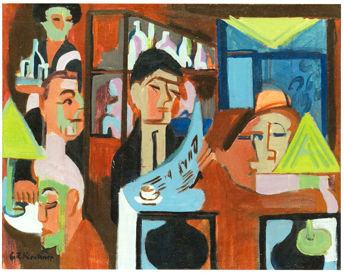 Cafe, Ernst Ludwig Kirchner (1880-1938), 1928 
👨‍🎨 #ErnstLudwigKirchner
🏛 @DIADetroit 
Discover a selection of his artworks on FeelTheArt®: buff.ly/3GgzfBs
App Store: buff.ly/3ChIzEh 
Google Play: buff.ly/3GyllMm 

#kirchner #expressionism #modernart #art