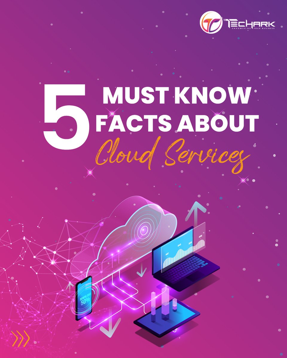 Techark_net's tweet photo. 5 facts that businesses must know about Cloud Services! ☁️

#cloudservices #techark #cloudserviceprovider https://t.co/m13qAICxS7