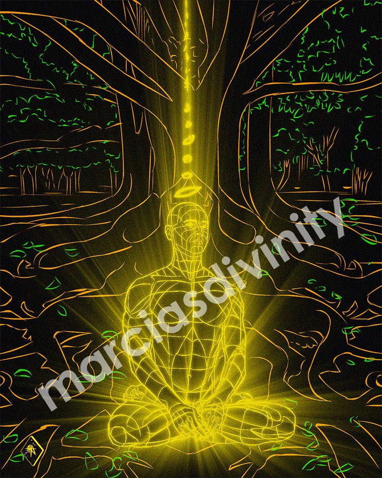 An awakened being… 💫 
#marciasdivinity #NFT #NFTartwork #OpenSeaNFT #spirituality #Awakening #MondayMorning #ETH #Peace
